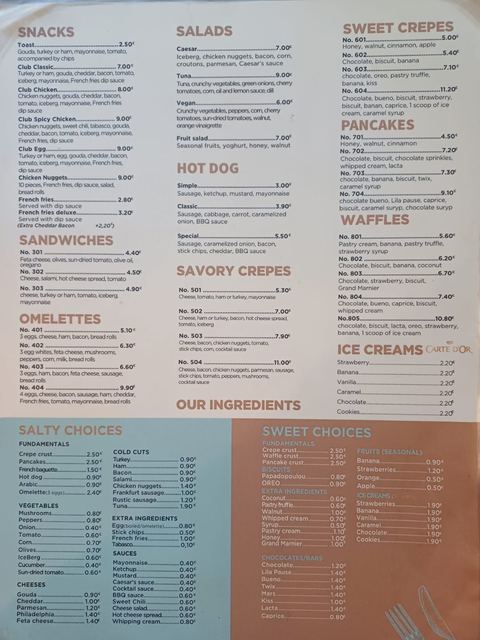 Cozy Cafe Bar & Club Varkiza food menu